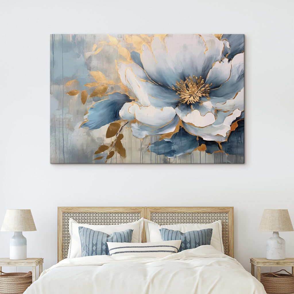 A painting of a flower