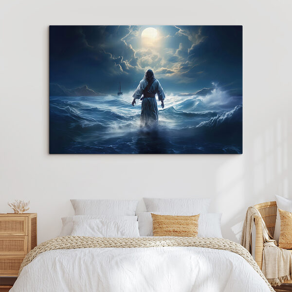 A man in a robe standing in the water A man in a robe standing in the water