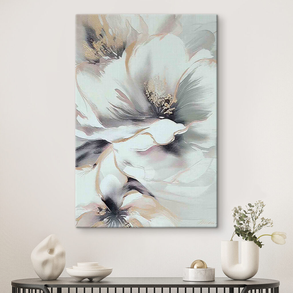 A painting of a flower