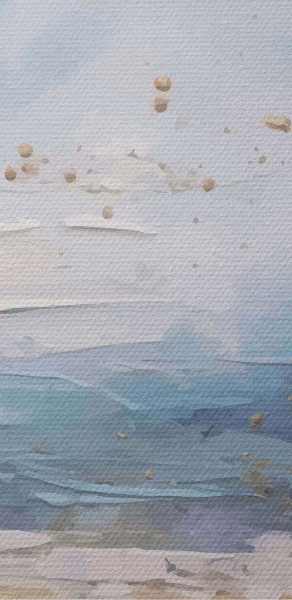 A painting of a beach