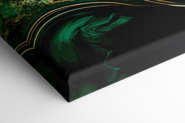 Emerald swirls with sparkling accents Emerald swirls with sparkling accents