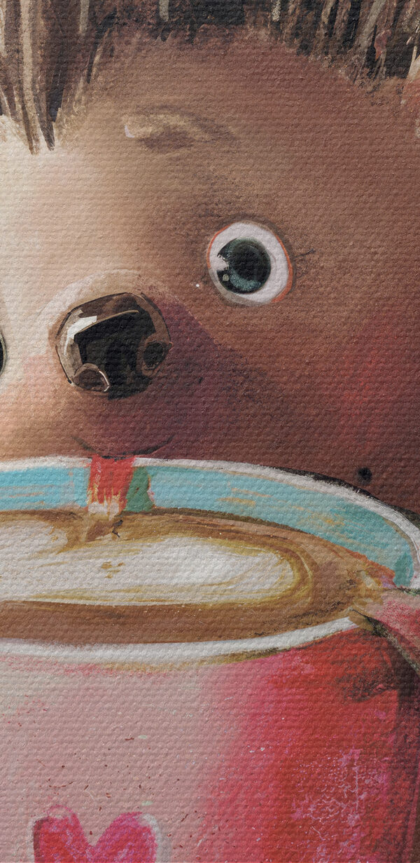 A hedgehog holding a cup of coffee A hedgehog holding a cup of coffee