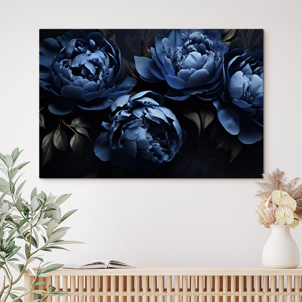 A group of blue flowers
