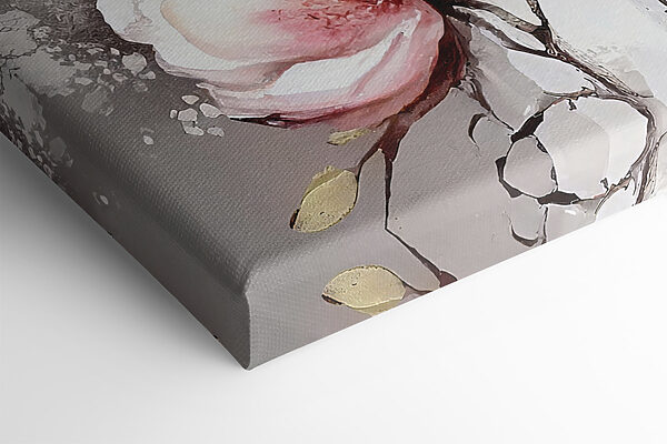 A painting of flowers on a white surface