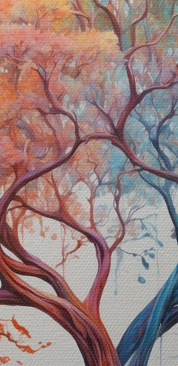 A tree with different colors of leaves A tree with different colors of leaves