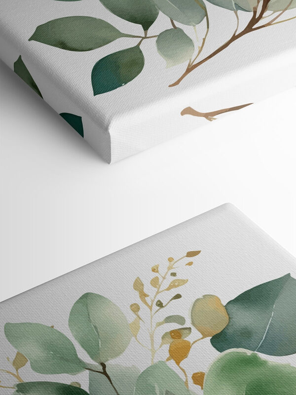 A watercolor painting of leaves