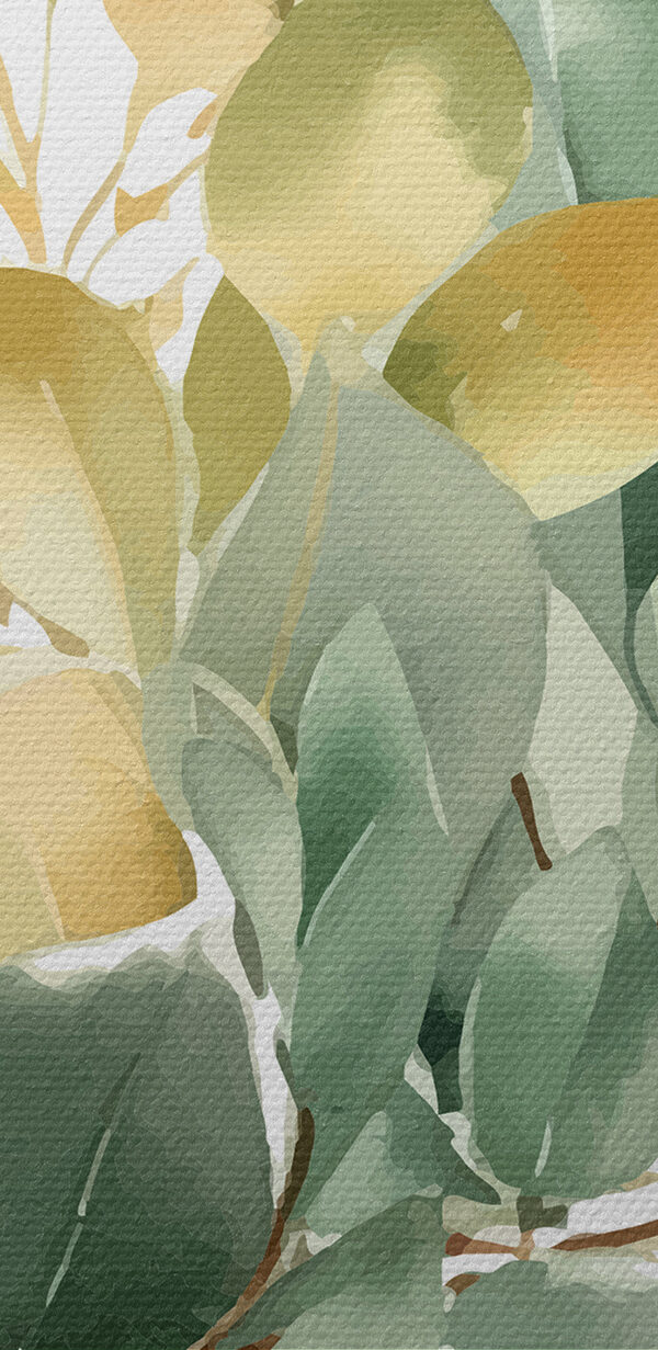 A watercolor painting of leaves