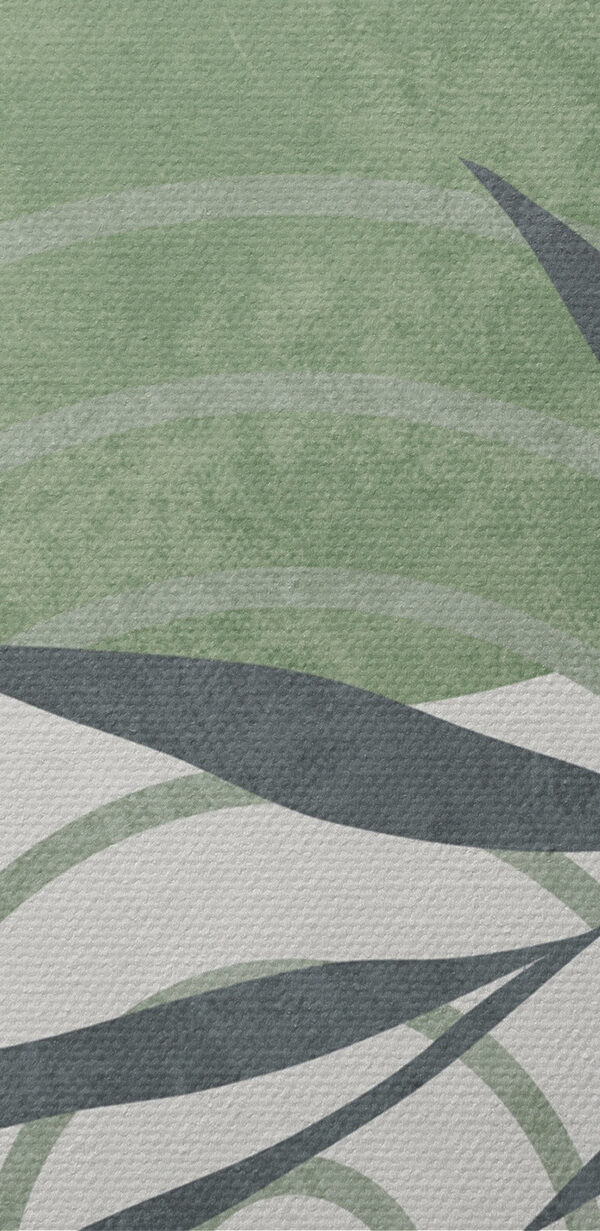 A green and grey art piece