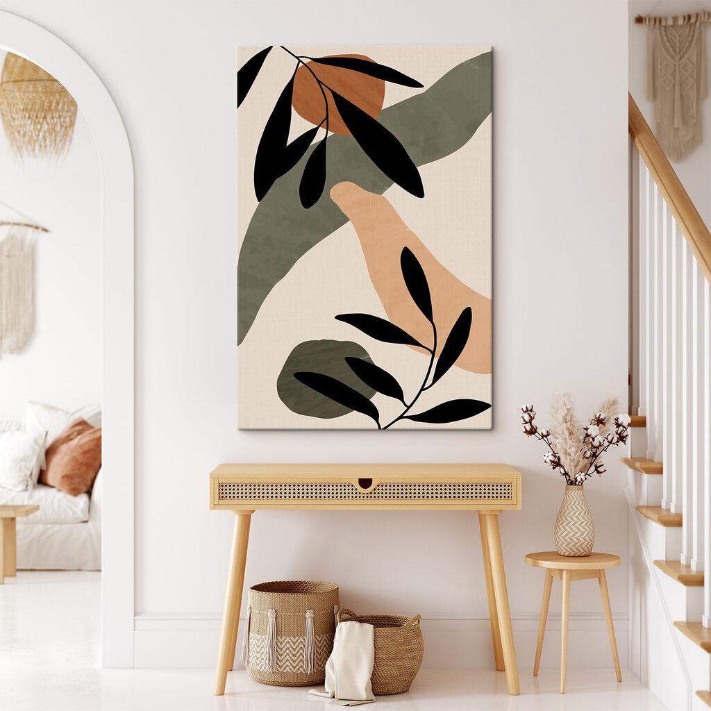 Abstract shapes and leaves composition Abstract shapes and leaves composition