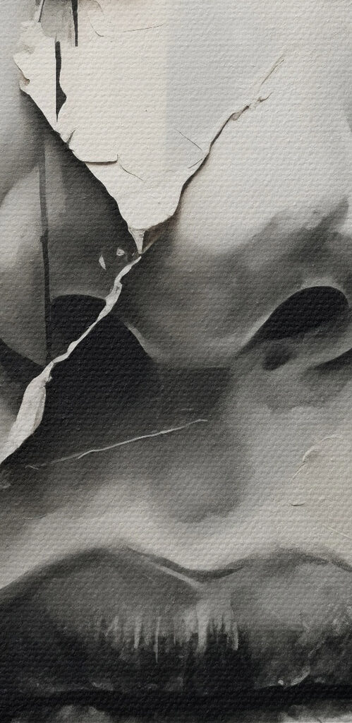 A painting of a woman's face
