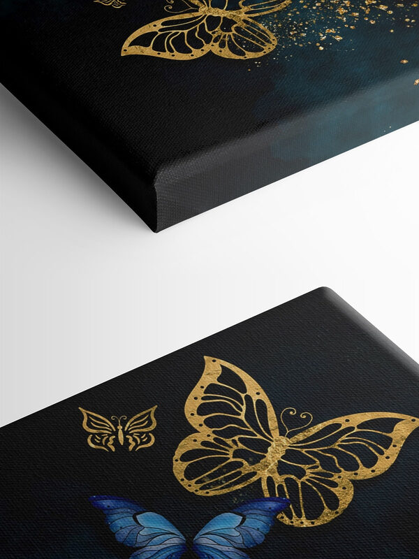 A group of butterflies on a blue background A group of butterflies on a blue background