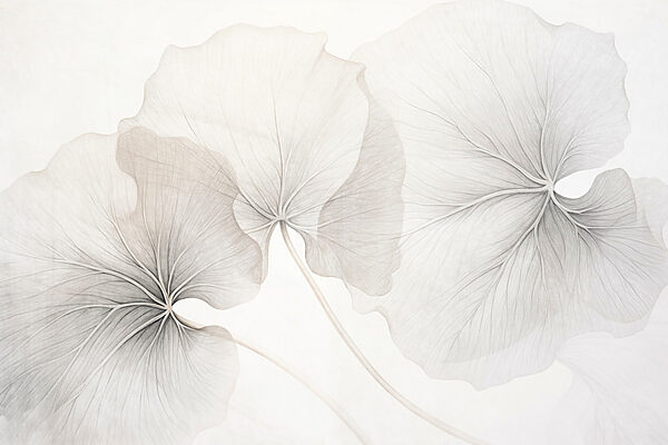 Delicate leaves in soft hues