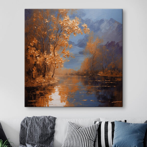 Quadri Quadri Un dipinto che raffigura alberi e acqua (COD: s37804)