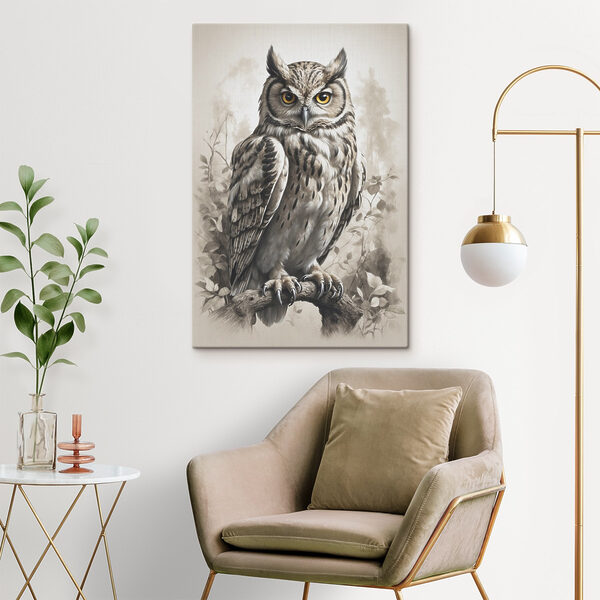 A painting of an owl A painting of an owl