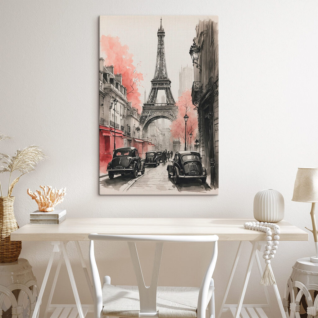 A street with cars and a tower