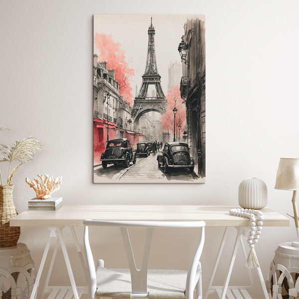 A street with cars and a tower
