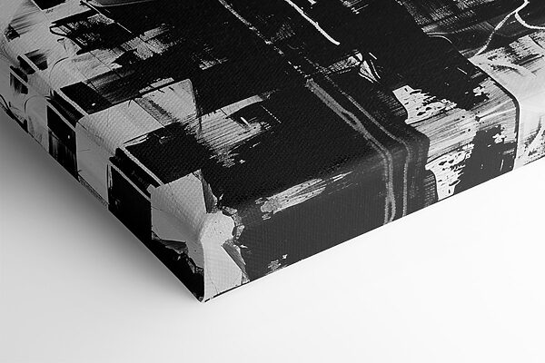 A black and white painting of a chess piece