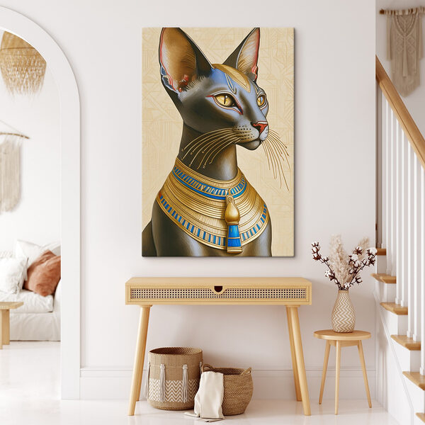Majestic cat adorned with regal necklace Majestic cat adorned with regal necklace