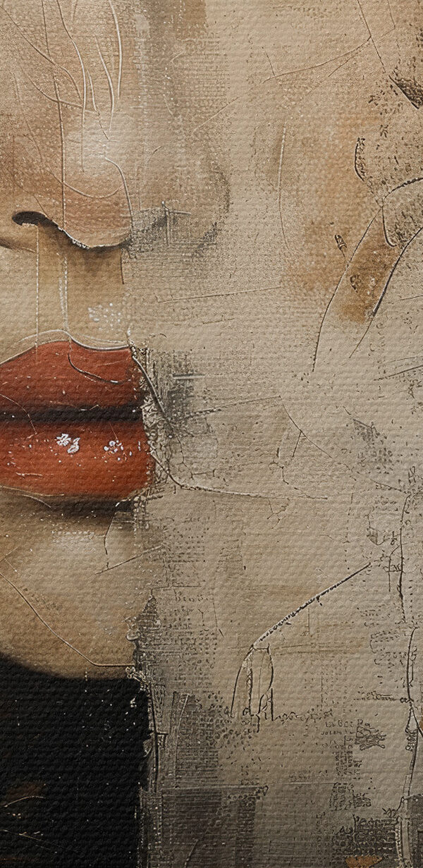 A woman with her eyes closed