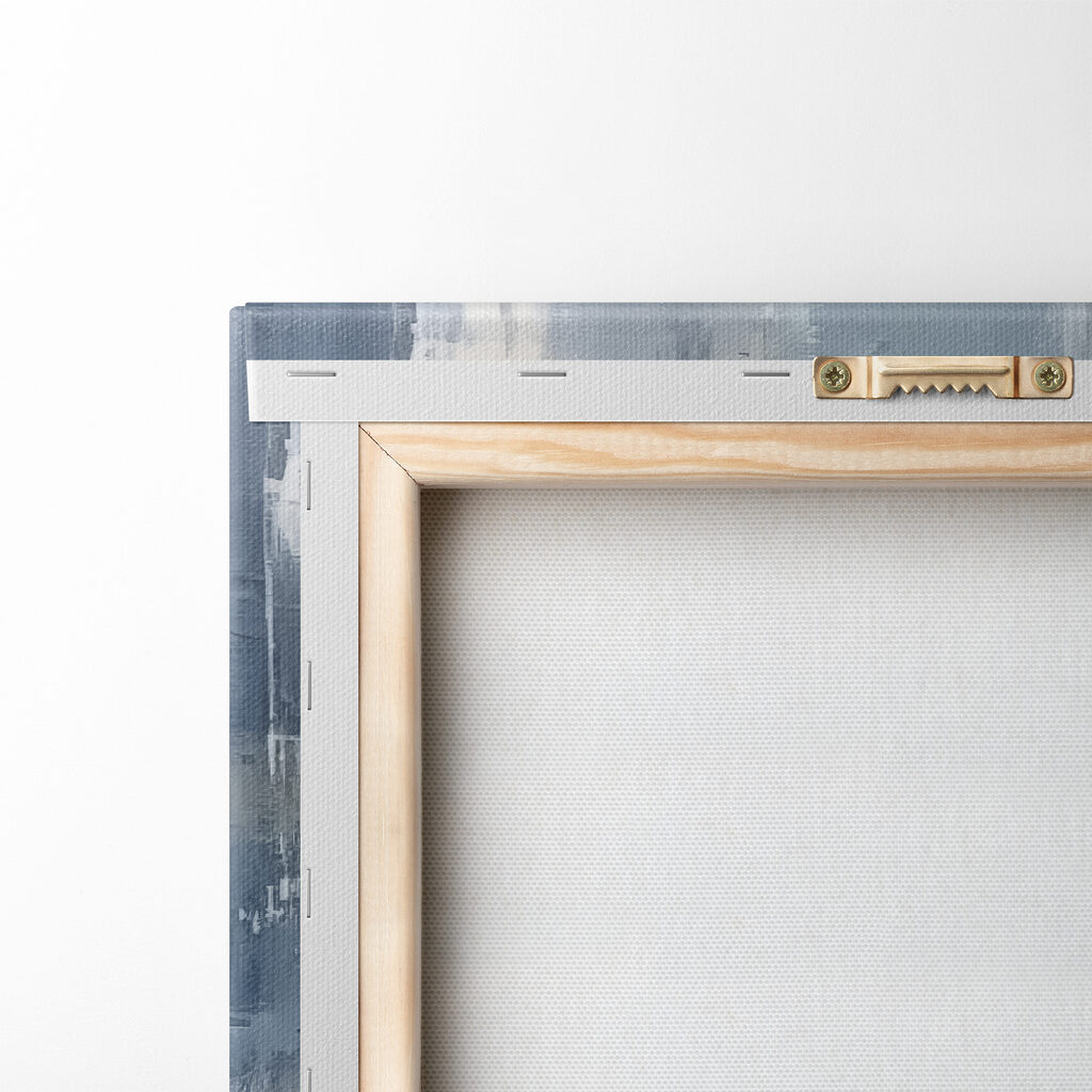A painting of a blue and white wall A painting of a blue and white wall