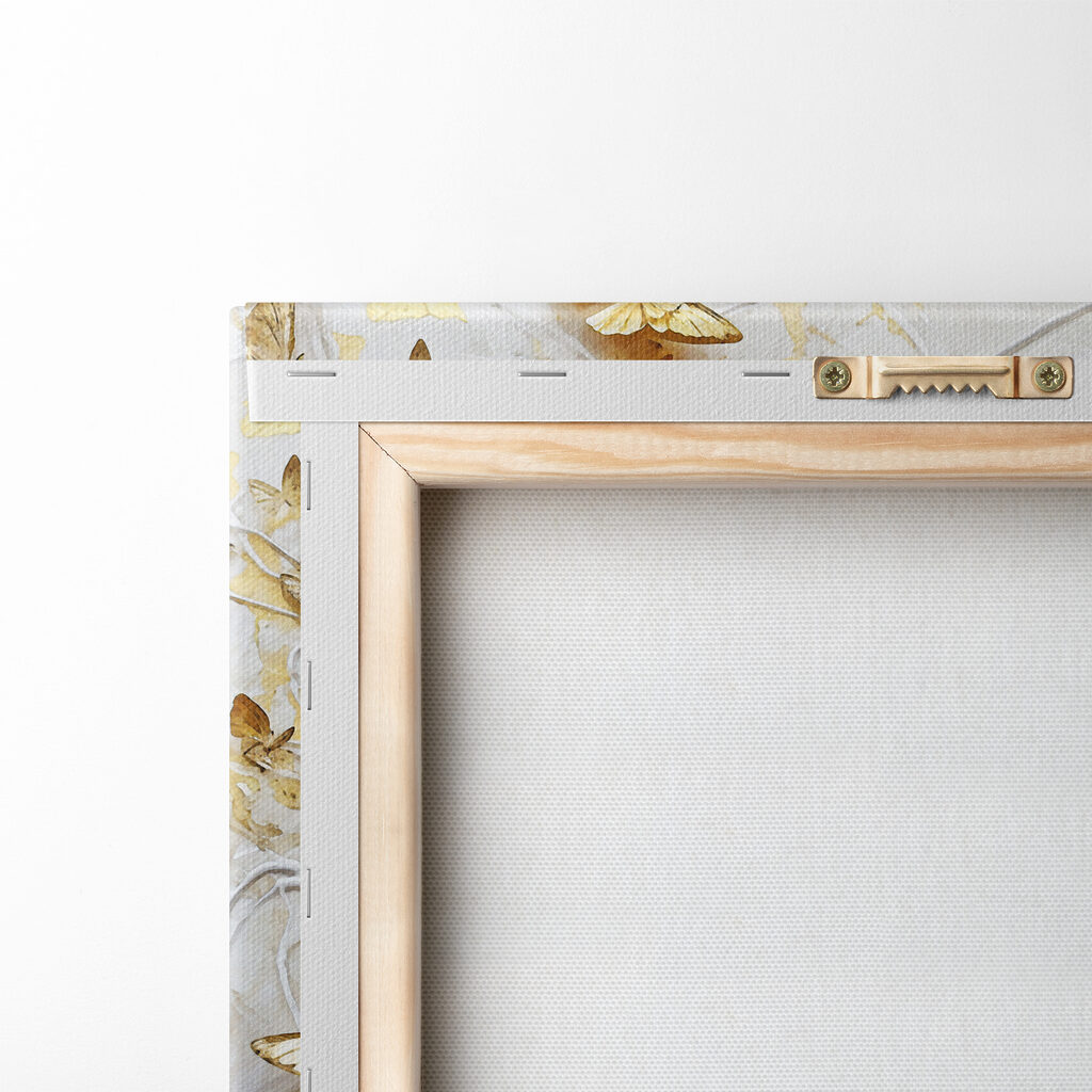 Butterflies dancing on textured canvas