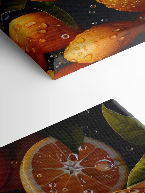 Group of oranges with water drops on them