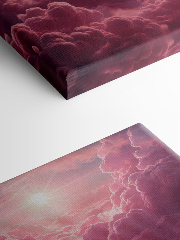 Pink clouds and the sun