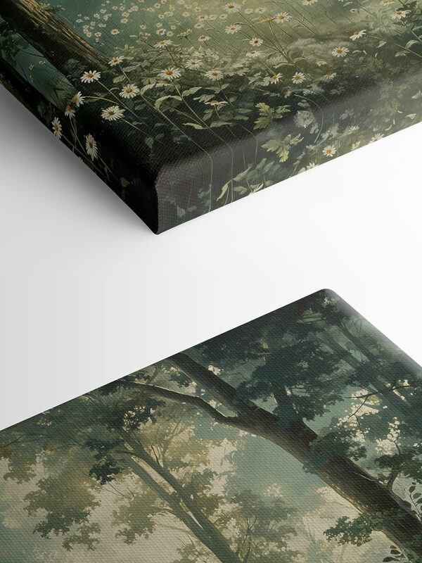 Forest with flowers and trees