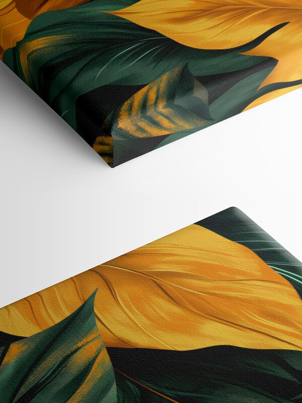 Close up of green and yellow leaves