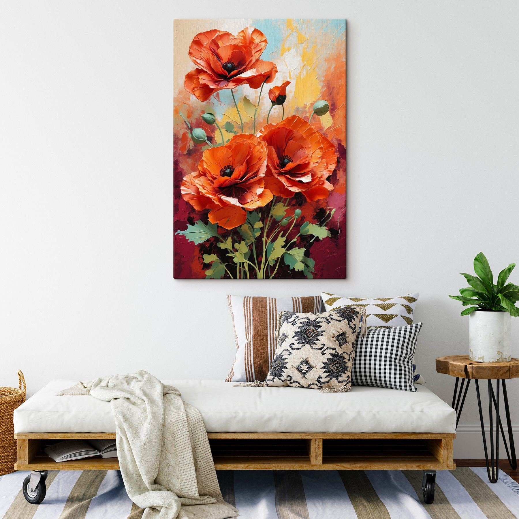 Painting of red flowers Painting of red flowers