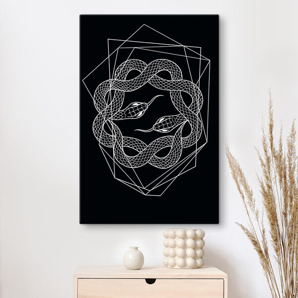 A white snake in a circle