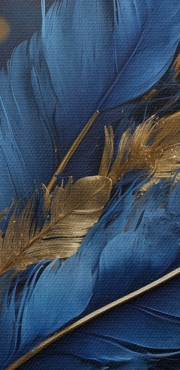 Vibrant feathers against a dark backdrop Vibrant feathers against a dark backdrop