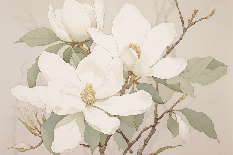 Pittura di fiori bianchi Pittura di fiori bianchi
