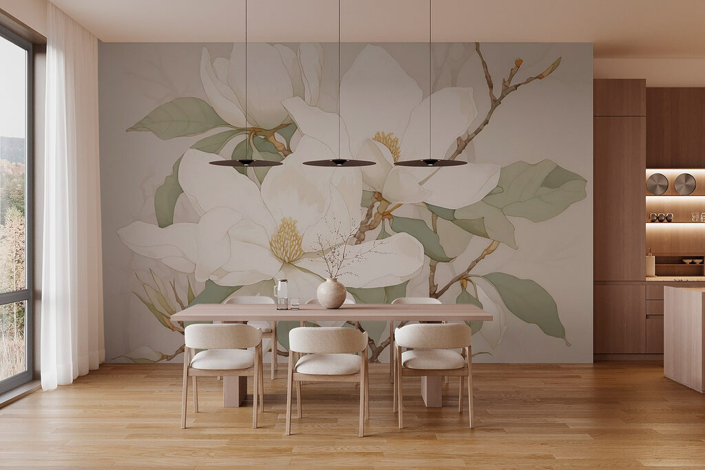 Painting of white flowers