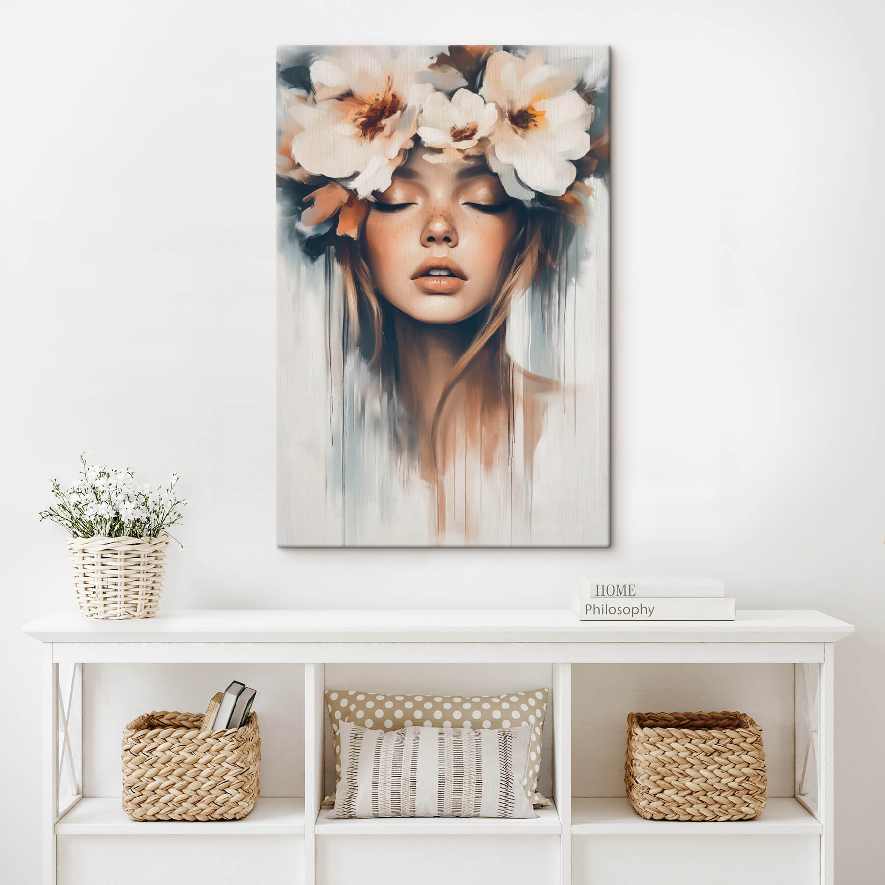 Woman with flowers in her hair Woman with flowers in her hair
