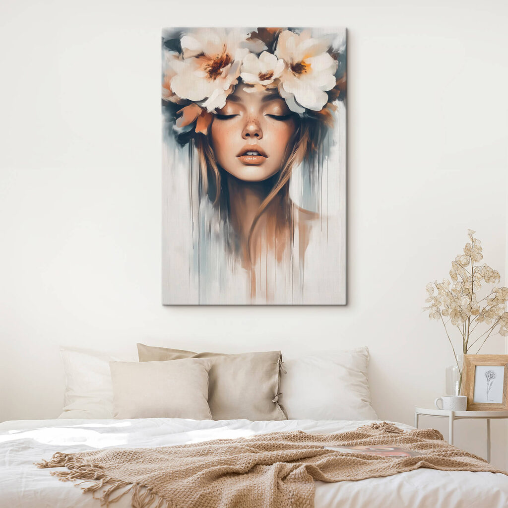Woman with flowers in her hair Woman with flowers in her hair