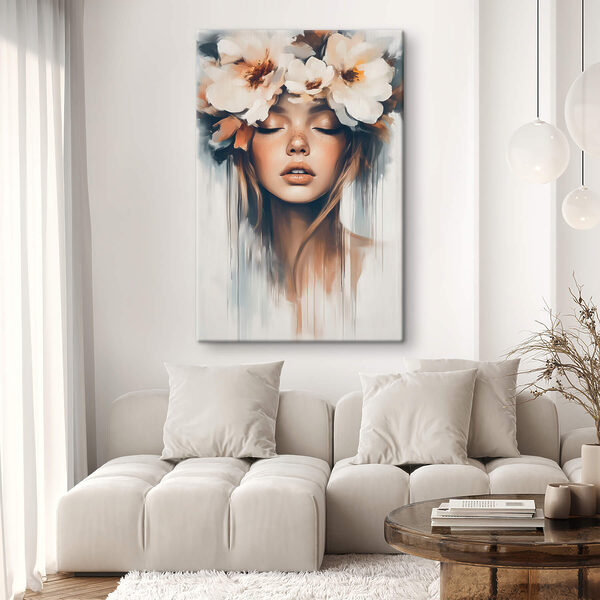 Woman with flowers in her hair Woman with flowers in her hair