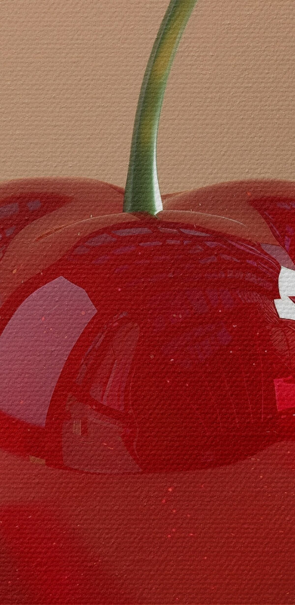 Red cherry with a stem