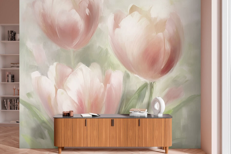 Pittura di fiori rosa