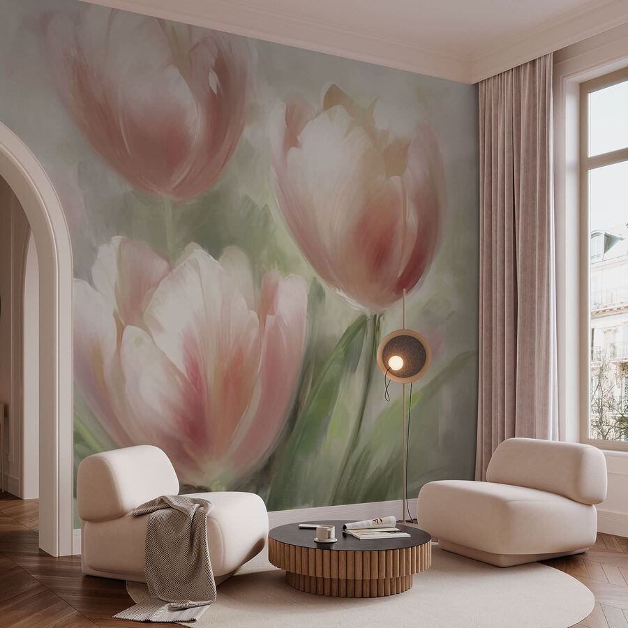 Pittura di fiori rosa