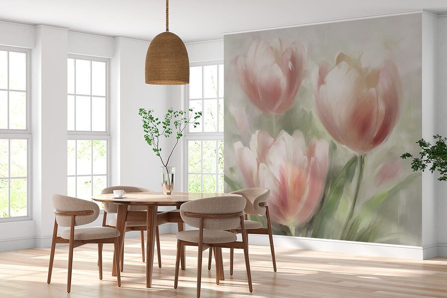 Pittura di fiori rosa
