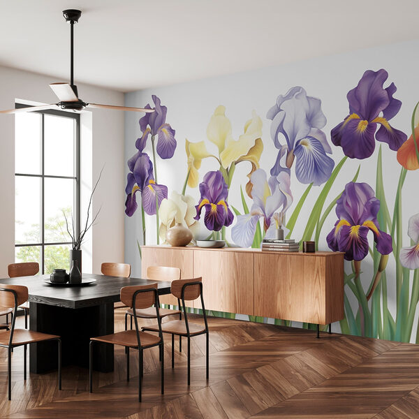 Gruppo di fiori bianchi e viola Gruppo di fiori bianchi e viola
