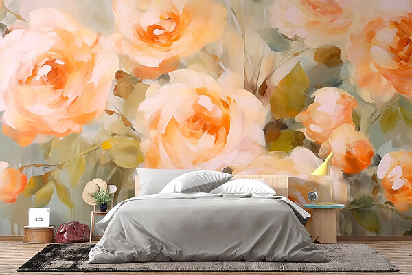 Pittura di fiori su una superficie bianca Pittura di fiori su una superficie bianca