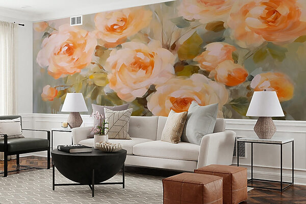 Pittura di fiori su una superficie bianca Pittura di fiori su una superficie bianca