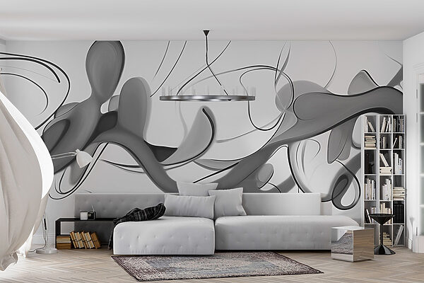 Immagine in bianco e nero di un disegno a vortice Immagine in bianco e nero di un disegno a vortice