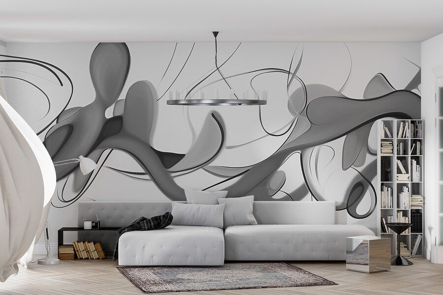 Immagine in bianco e nero di un disegno a vortice