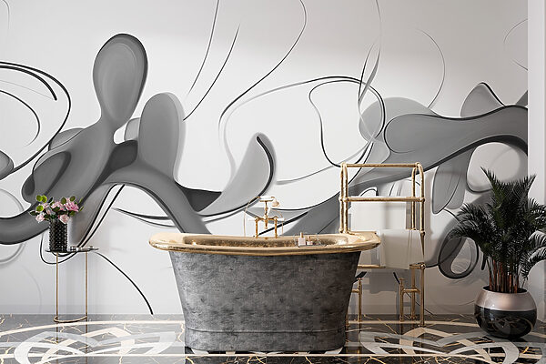 Immagine in bianco e nero di un disegno a vortice Immagine in bianco e nero di un disegno a vortice