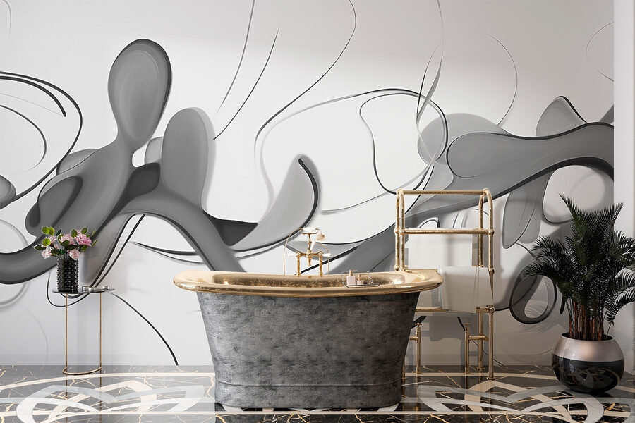 Immagine in bianco e nero di un disegno a vortice