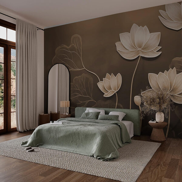 Fioriture serene su una tela tenue Fioriture serene su una tela tenue