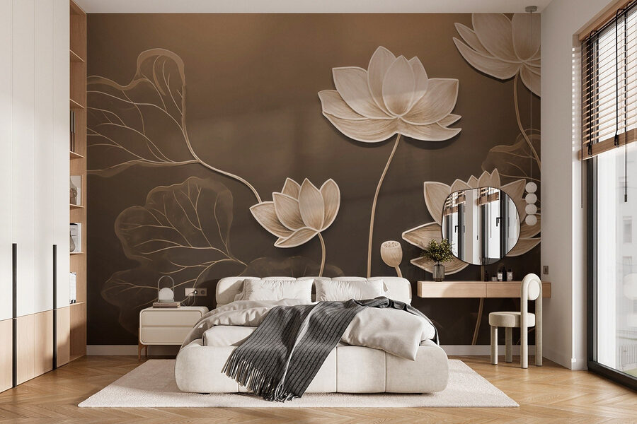Fioriture serene su una tela tenue Fioriture serene su una tela tenue